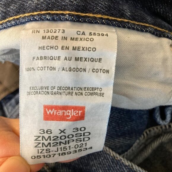 Mens Wrangler Authentics Cotton Blue Jeans 36 x 30 - Picture 5 of 5